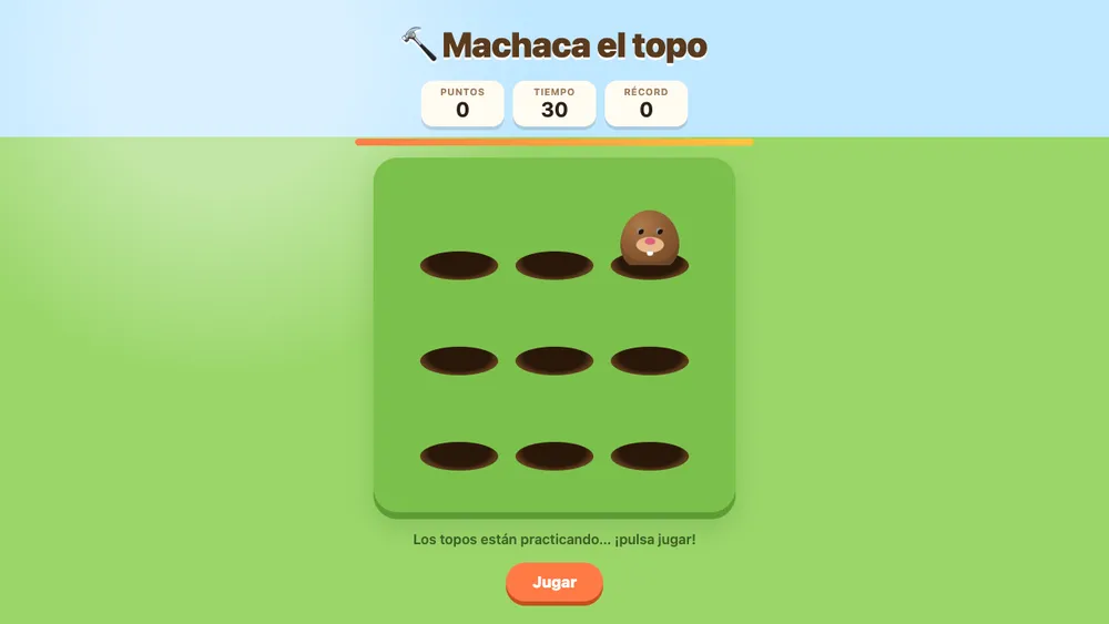 Captura de pantalla del proyecto Machaca el topo
