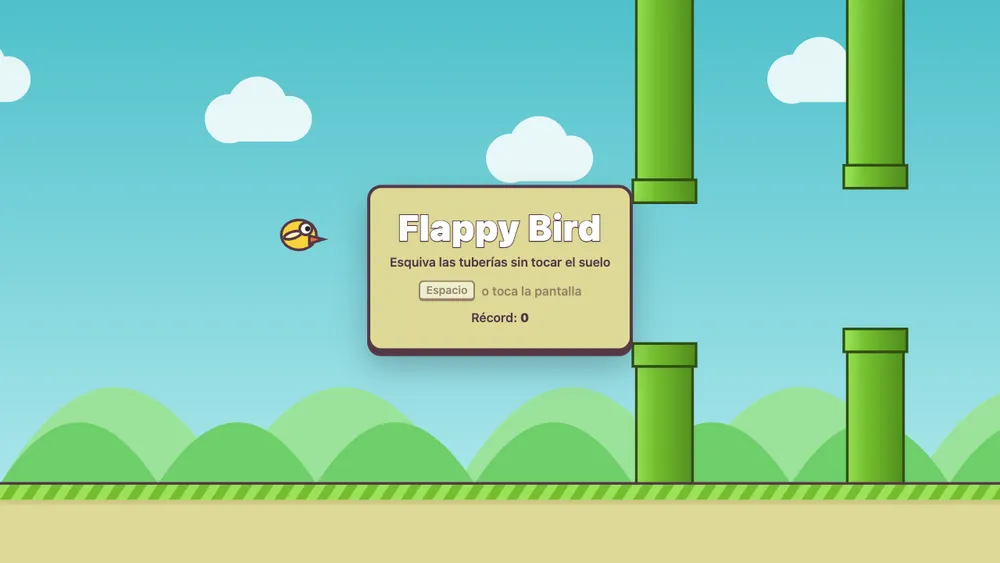 Captura de pantalla del proyecto Flappy Bird
