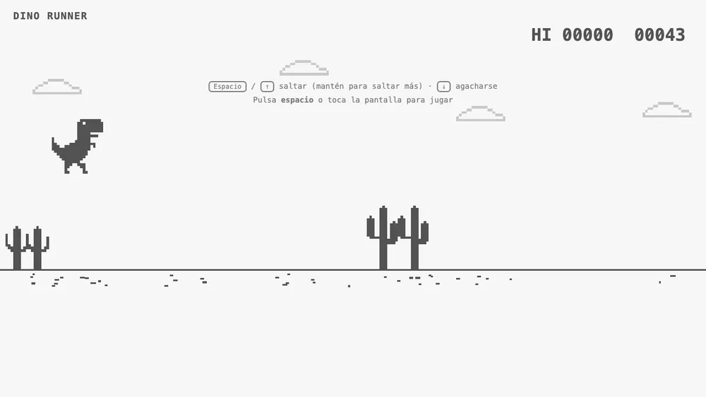 Captura de pantalla del proyecto Dino Runner